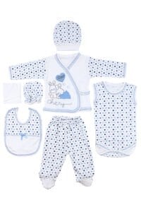 Chery Açık Mavi 7 li Erkek Bebek Hastane Çıkış Seti