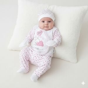 Chery Pembe 7 li Kız Bebek Hastane Çıkış Seti