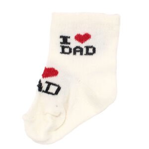 Erkek Bebek Mavi Beyaz Ekru İ Love Dad 6'li Çorap Set 0-6 Ay