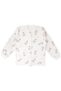 Unisex Ekru Ördek Desenli Çıtçıtlı Pijama Takımı