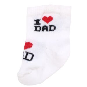 Erkek Bebek Mavi Beyaz Ekru İ Love Dad 6'li Çorap Set 0-6 Ay