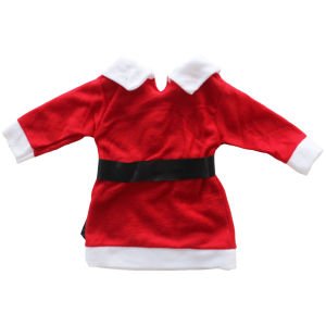 Kız Çocuk Kırmızı Kemerli Şapkalı Noel Elbise
