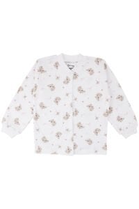 Kız Çocuk Ekru Bej Koala Desenli Çıtçıtlı Pijama Takımı