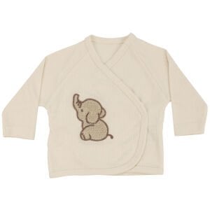 Erkek Bebek Bej Kahve Fil Nakışlı Beş Parça Hastane Çıkış Seti