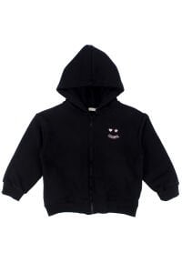 Kız Cocuk Siyah Colorful Kapüşonlu Hırka