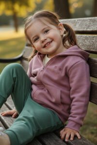 Kız Cocuk Mürdüm Luckies Yazılı 3 İp Kapüşonlu Hırka