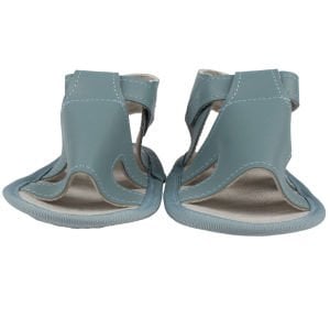 Erkek Bebek İndigo İçi Dümen Önü Açık Cırtcırtlı Deri Sandalet
