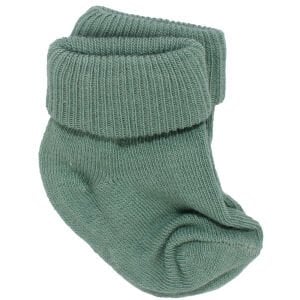 Erkek Bebek Bej Yeşil Hardal  Kıvrık 3'lü Çorap 0-6 Ay