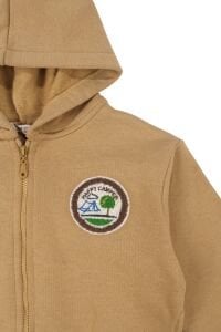 Erkek Cocuk Hardal Happy Camper Yazılı 3 İp Kapüşonlu