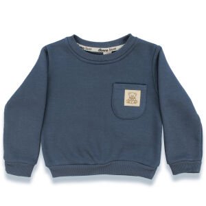 Erkek Çocuk Mavi Cepli Ayı Armalı Üç İp 2'li Takım