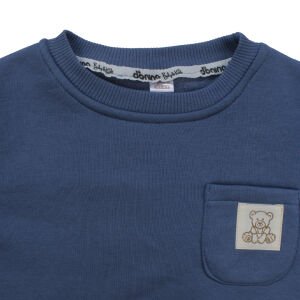 Erkek Çocuk Mavi Cepli Ayı Armalı Üç İp 2'li Takım