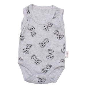 Unisex Gri Dalmaçyalı Askılı Zıbın