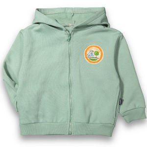 Erkek Cocuk Yeşil Happy Camper Yazılı 3 İp Kapüşonlu