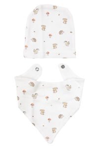 Unisex Ekru Kahve Tavşan Ve Sincap Desenli 10 Parça Hastane Çıkışı