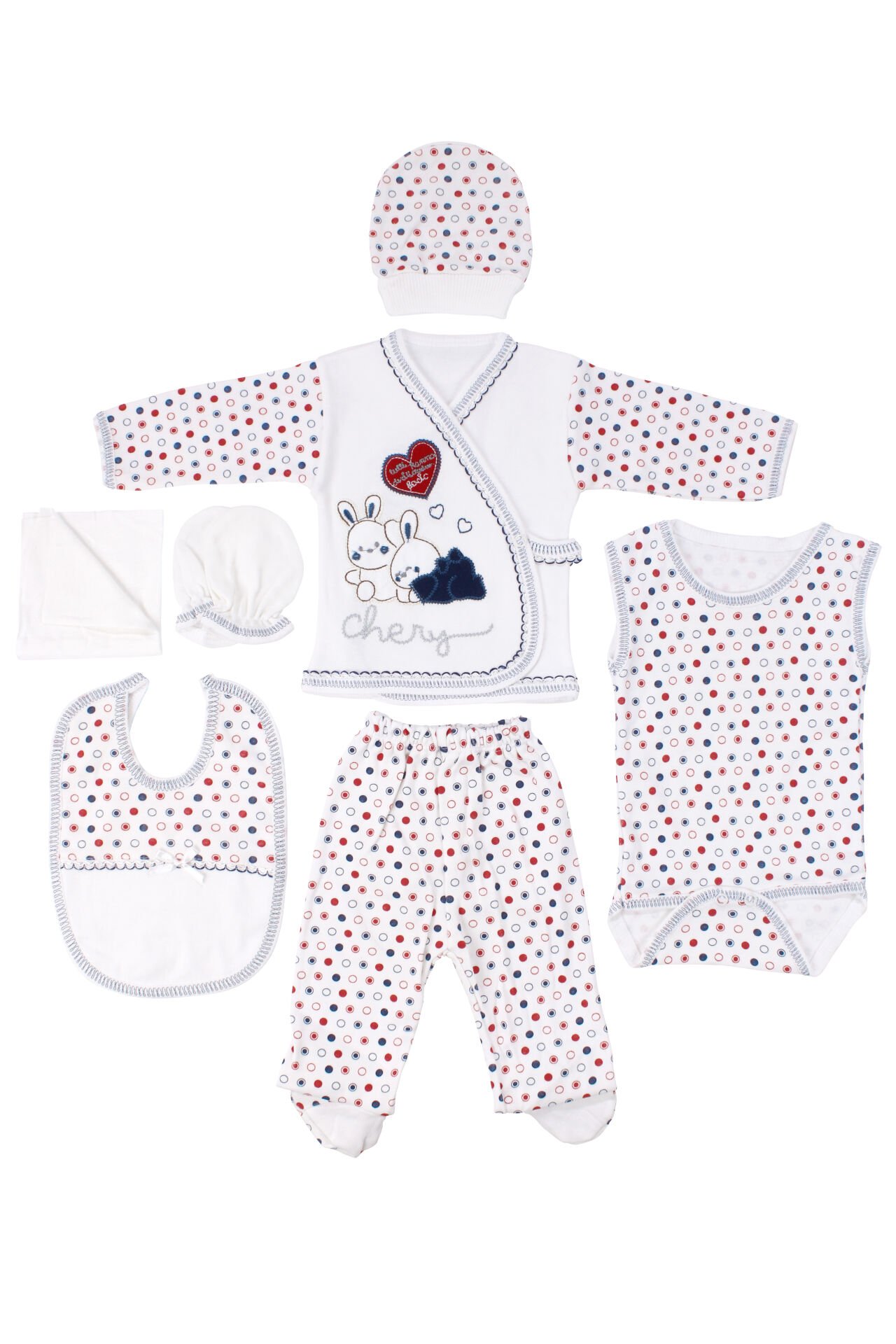 Chery Laci 7 li Bebek Hastane Çıkış Seti - Bebegen.com.tr