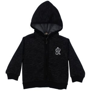 Erkek Bebek Siyah Be Cool Yazılı 3 İp Kapüşonlu