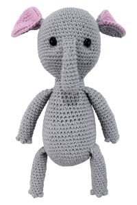 Amigurumi Sevimli Gri Renk Fil Organik Oyuncak