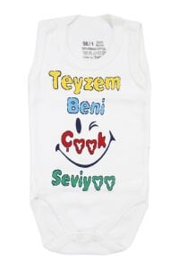 Unisex Teyzem Beni Çok Seviyor Baskılı Zıbın