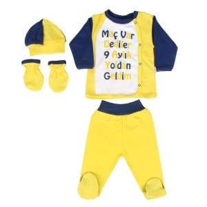 Unisex Taraftar FB Fenerbahçe İsme Özel 4 Parça Takım 0-3 Ay