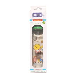 Barum Cam Leylekli Teren Desenli Bebek Biberon Yeşil 250 ml