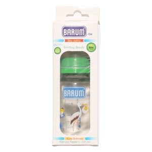 Barum Hayvan Desenli Kiraz Uçlu Yeşil Cam Biberon 125 ml