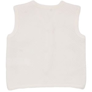 Unisex Bebek Ekru Kapitoneli Penguen Desenli Çıtçıtlı Penye Yelek