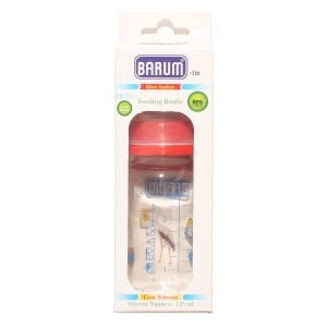 Barum Hayvan Desenli Kiraz Uçlu Kırmızı Cam Biberon 125 ml