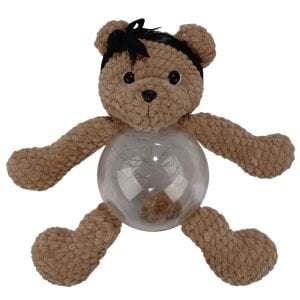 Amigurumi Kahve Bandanalı Ayıcık Gece Lambası Pilli Aksesuar Oyuncak