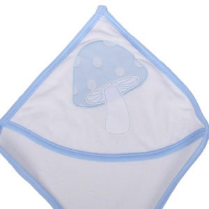 Erkek Bebek Mavi Mantar Desenli Havlu Lif Set