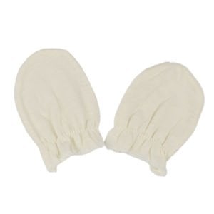 Düz Krem Lastikli Pamuklu Eldiven