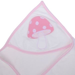 Kız Bebek Pembe Mantar Desenli Havlu Lif Set