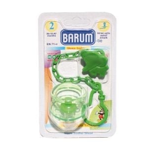 Barum Kiraz Uçlu Askılı Zincirli Yeşil Emzik