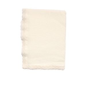 Unisex Ekru Dantelli Pike Battaniye 105*120 cm