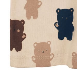 Erkek Bebek Bej  Ayıcık Desenli 2'li Takım