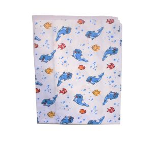 Unisex Beyaz Yunus Balıklı Desenli Pazen Battaniye 80*90 cm