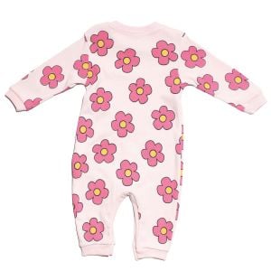 Kız Bebek Pudra Pembe Papatyalı Tulum