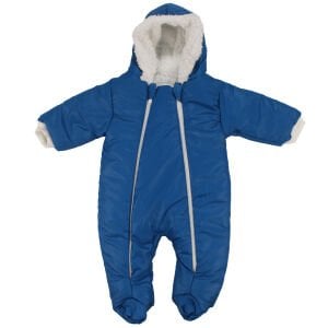 Erkek Bebek Mavi Çift Fermuarlı İçi Peluş Patikli Kozmonot