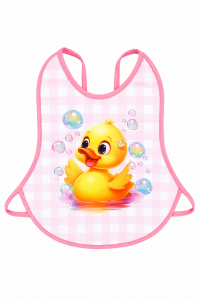 Kız Bebek Pembe Sarı Ördek Desenli Su Geçirmez Önlük
