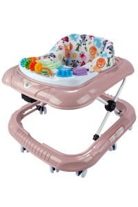 Unisex Hayvan Desenli Pudra Müzikli Işıklı Yürüteç