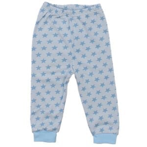 Erkek Bebek Mavi Yıldız Baskılı Çıtçıtlı Pijama Takımı