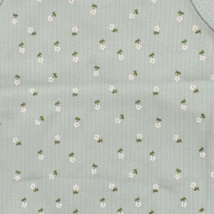 Kız Bebek Yeşil Raporlu Çiçek Desenli Askılı Zıbın