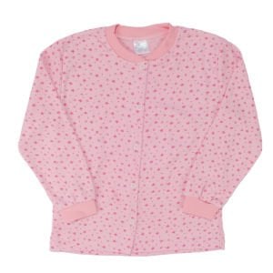Kız Çocuk Pembe Yıldız Baskılı Çıtçıtlı Pijama Takımı