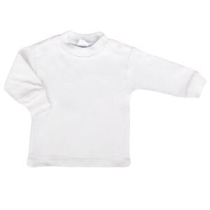 Unisex Ekru Sade Uzun Kol Çıtçıtlı Body