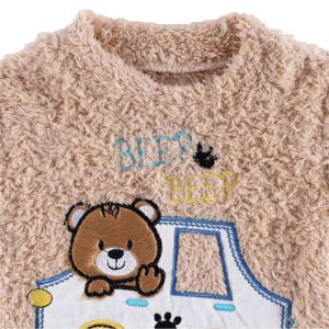 Unisex Bej Arabalı Ayıcık Welsoft 2'li Peluş Takım