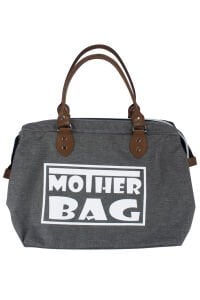 Mother Bag Baskılı Geniş Hacimli Gri Anne Bebek Bakım Omuz Çantası