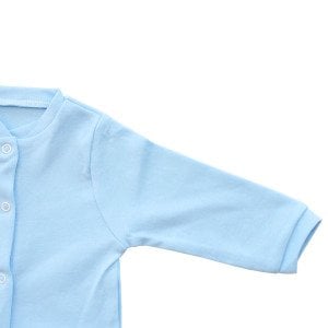 Sade Mavi Bereli Eldivenli Bebek Tulum