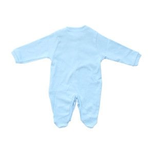 Sade Mavi Bereli Eldivenli Bebek Tulum