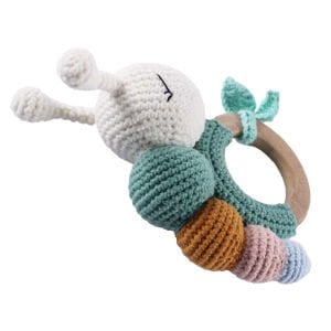 Amigurumi Renkli Tırtıllı Çıngıraklı Diş Kaşıyıcı