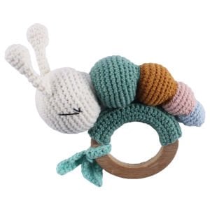 Amigurumi Renkli Tırtıllı Çıngıraklı Diş Kaşıyıcı