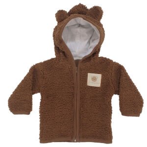 Unisex Kahve Peluş Kulaklı Kapşonlu Hırkalı 2'li Takım